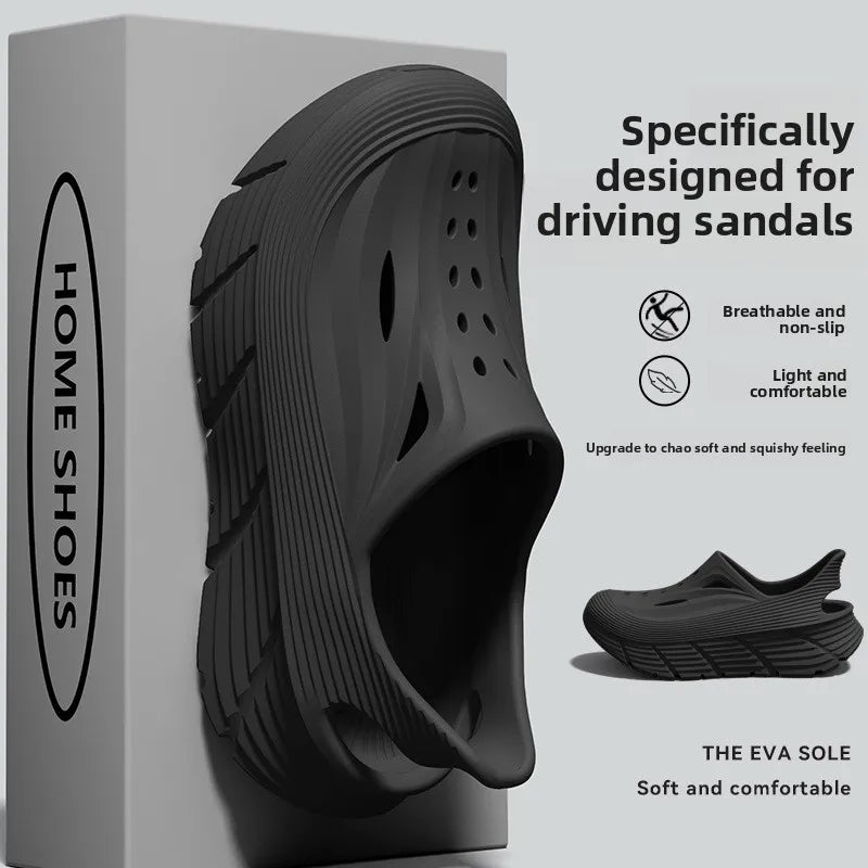 Non-slip hole shoes men's summer 2026 new deodorant stepping on shit feeling outdoor sports eva wear cool slippers men