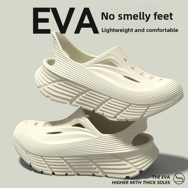 Non-slip hole shoes men's summer 2026 new deodorant stepping on shit feeling outdoor sports eva wear cool slippers men